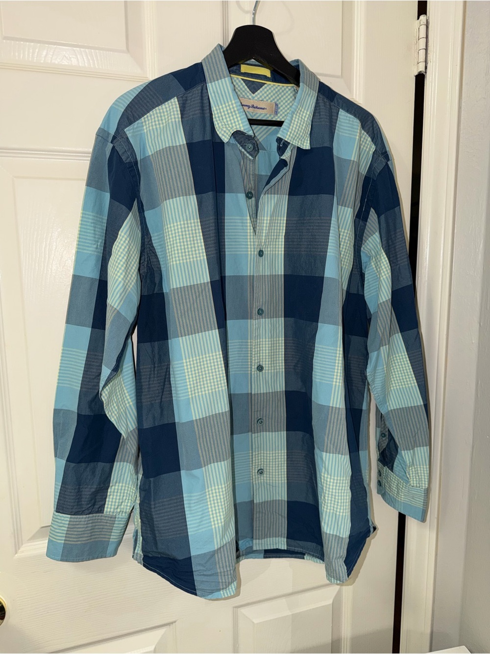 Tommy Bahama Blue Plaid Long-Sleeve Button-Down Shirt